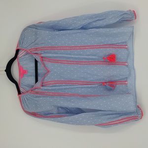 Lilly Pulitzer Mardi Long Sleeve Chambray Size Extra Extra Small Sky Blue Pink